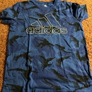 Adidas Kids Blue and Black Graphic Tee